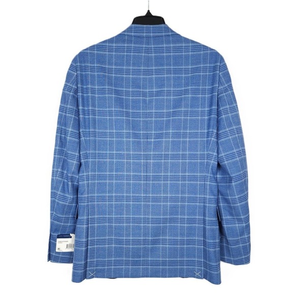 Tommy Hilfiger Men's Modern-Fit Stretch Sport Coat Blue Plaid 36R NWT - Picture 3 of 4